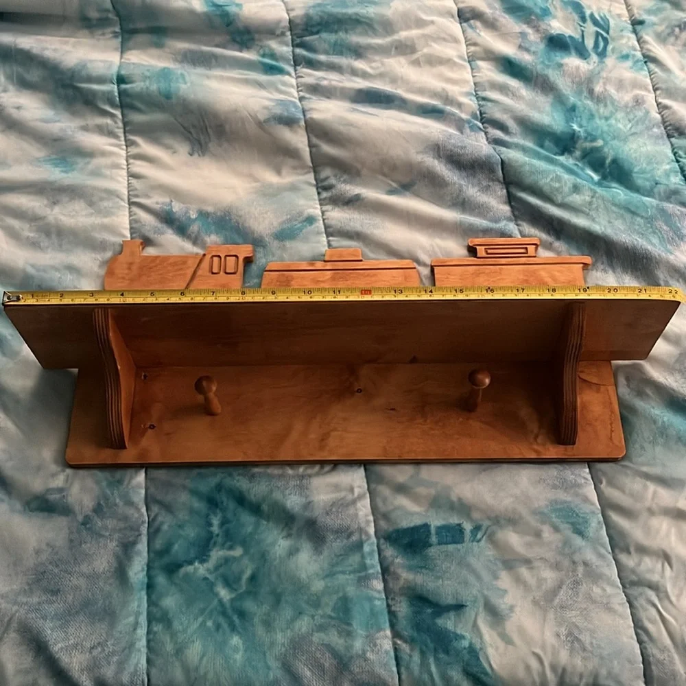 Wooden Train Wall Shelf